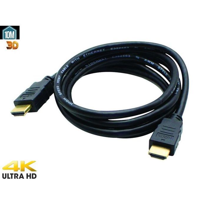 Doho cable 10M hdmi plaqué or 3d 4k mâle à mâle premium qauality