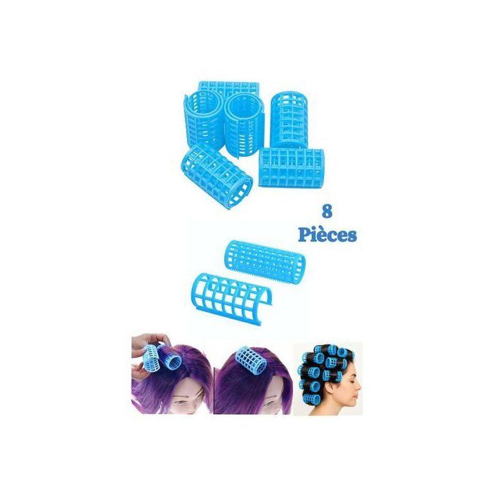Lot de 8 bigoudis -Rouleaux pour cheveux -Auto collant