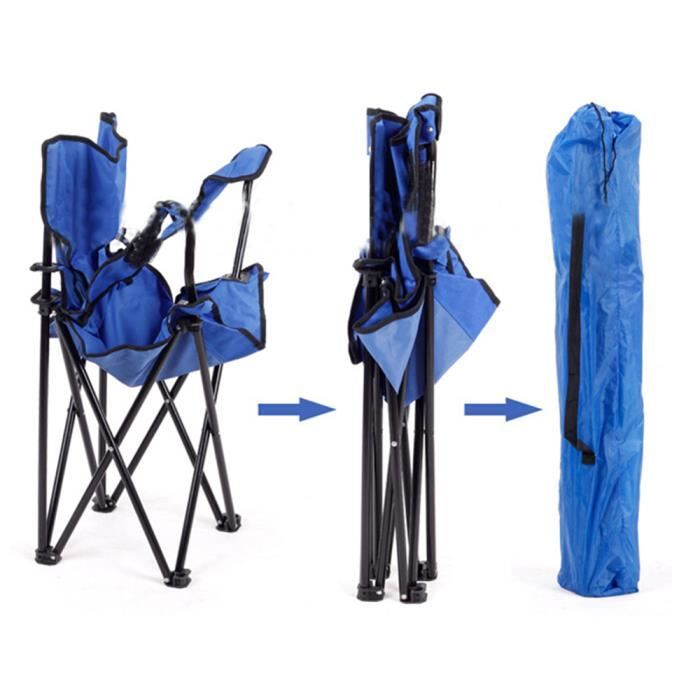 Chaise pliante - Légère et portable - Imperméable - 130 kg - Idéale pour camping et plage