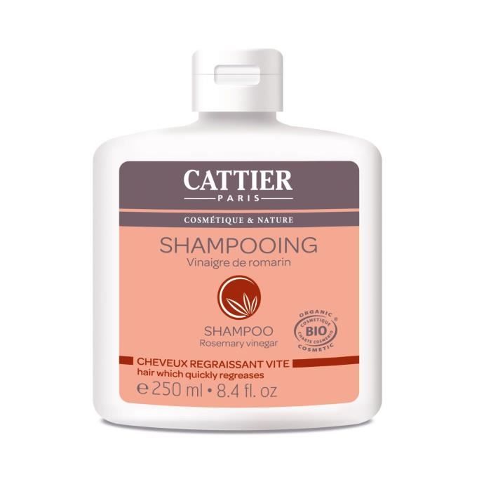 Cattier Shampooing Vinaigre de Romarin Cheveux Regraissant Vite 250ml