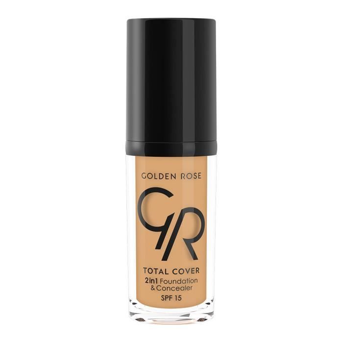Fond de teint 2 en 1 - Total Cover - N14 Honey Foncée - 30 ml - Tous types de peau - Non gras