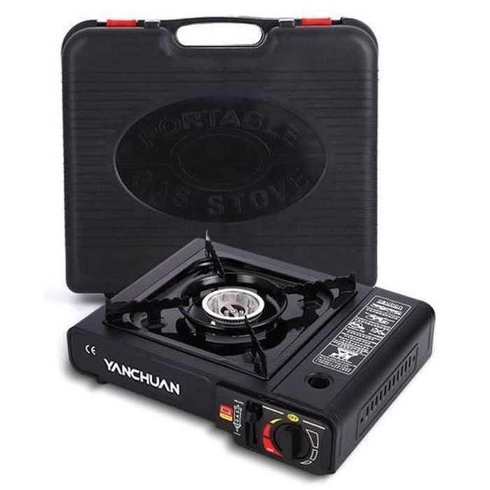 Réchaud à gaz - Portable - Butane - 7600 BTU - Allumage automatique - Léger et compact
