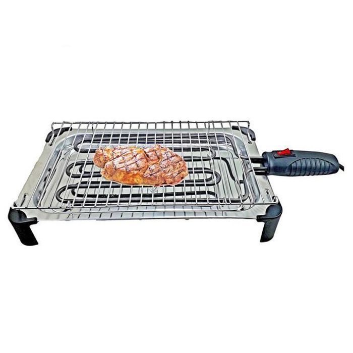 BARBECUE ELECTRIQUE GRILL 2000W Grille chromé avec plateau en inox