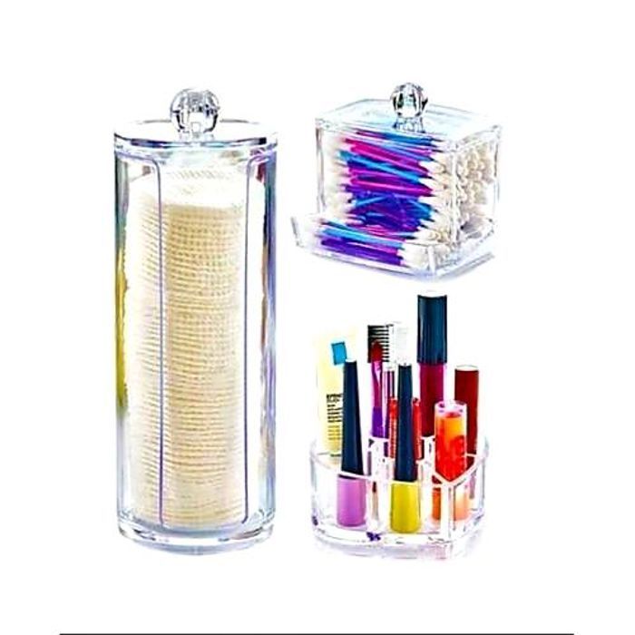 rangement maquillage coton organisateur bijoux boîte pots de bonbons