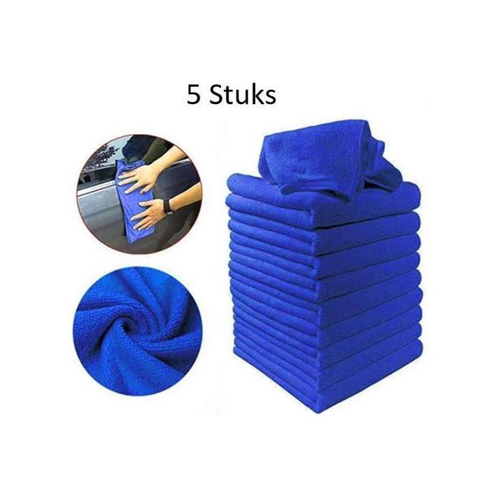 5 pièces - Chiffons de nettoyage - Chiffon de nettoyage de voiture en microfibre - séchage