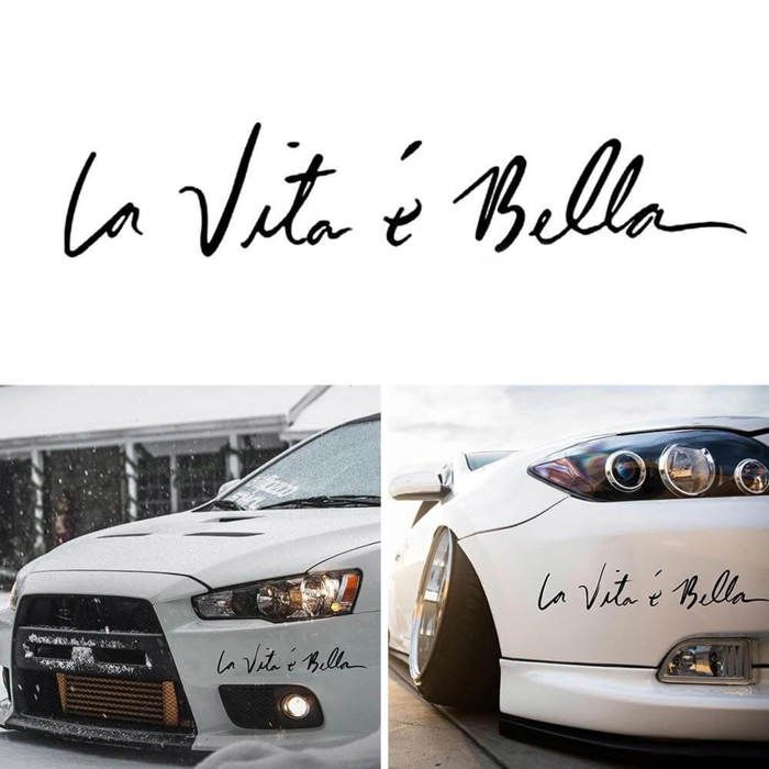 Autocollant pour voiture "LA vita e bella" imperméable décoration sticker
