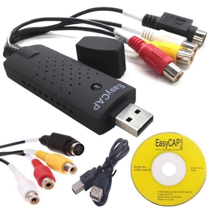 Easy Cap USB 2.0, clé USB de capture audio/vidéo - Convertisseur VHS vers numérique