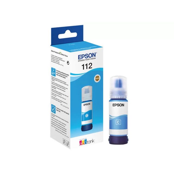Bouteille d'encre 112 Cyan EcoTank d'origine (C13T06C24A)