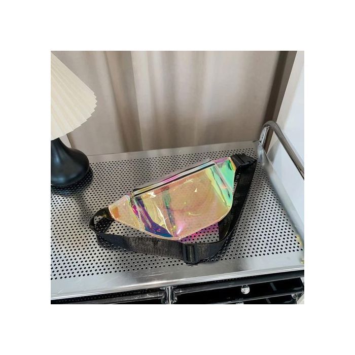 Sac banane laser holographique, unisexe, Sac de poitrine étanche, Sacoche de qualité