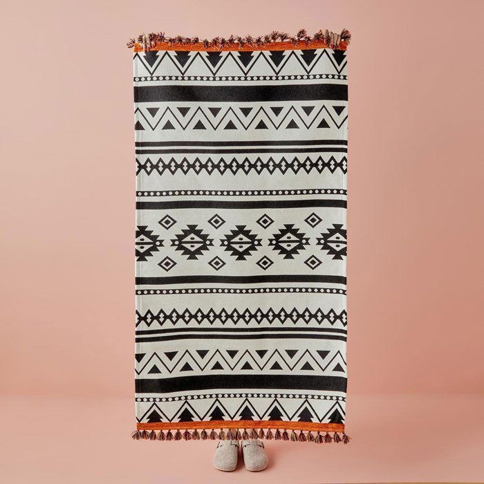 Tapis - Afar - Kilim - 120x180cm - Noir - Rectangulaire - 95% Coton