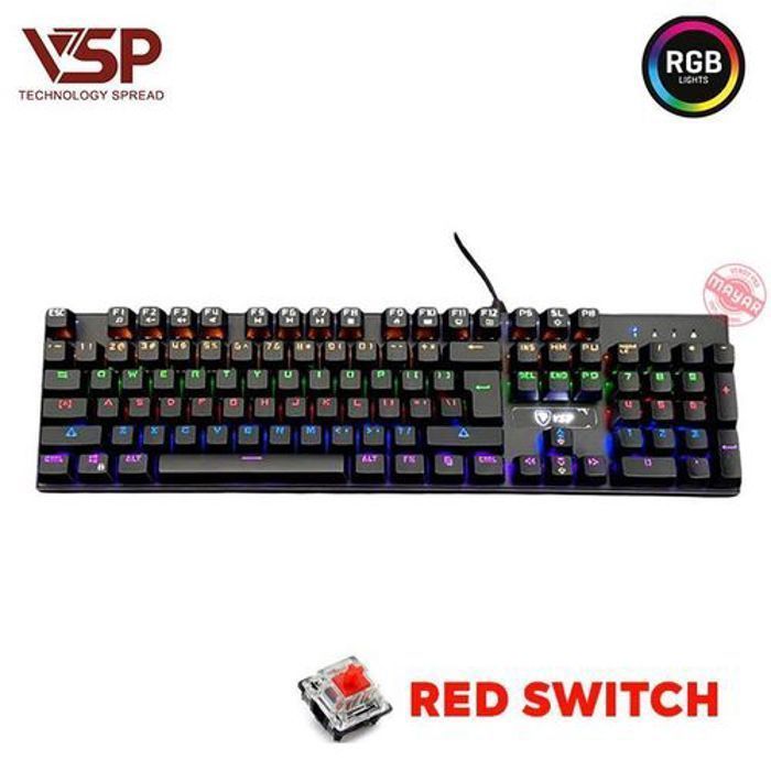 Clavier Gaming Mécanique - VSP - VM01-R - Switchs Rouges - Rétroéclairage RGB - 104 Touches