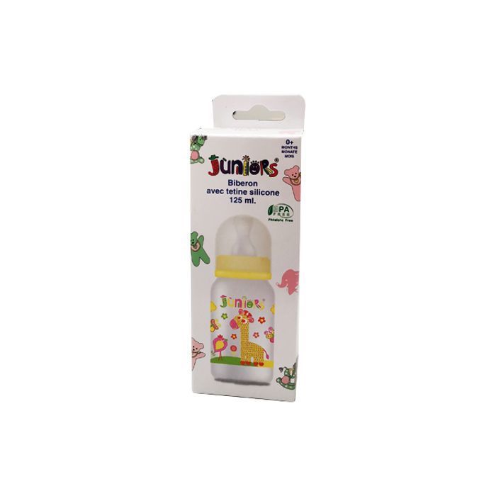 BIBERON PLASTIQUE 125ML TETINE SILICONE 0+ JUNIOR
