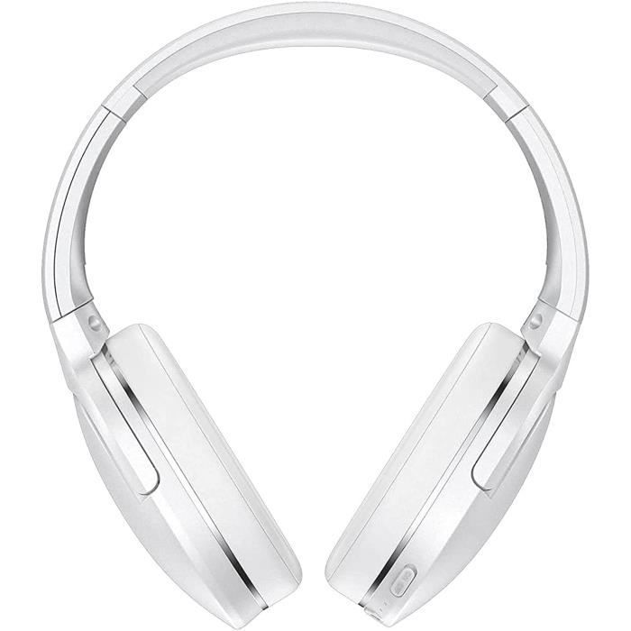 Casque Micro Bluetooth - Baseus - Encok D02 Pro - Autonomie 10h - Couleur Blanc - Sans fil