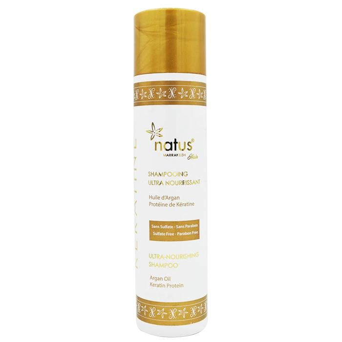 Shampoing Ultra nourrissant Huile d'Argan Protéine de kératine sans sulfates sans Parabène 250ml