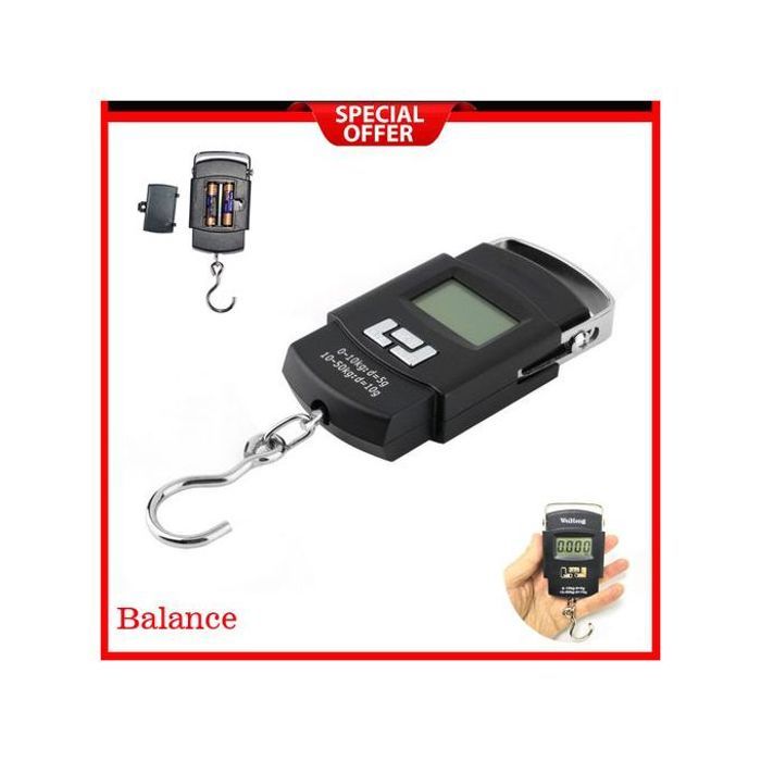 Balance de bagages électronique - 50kg-10g - Ecran LCD numérique - Crochet suspendu avec rétro-éclairage - Pour voyage et bagages