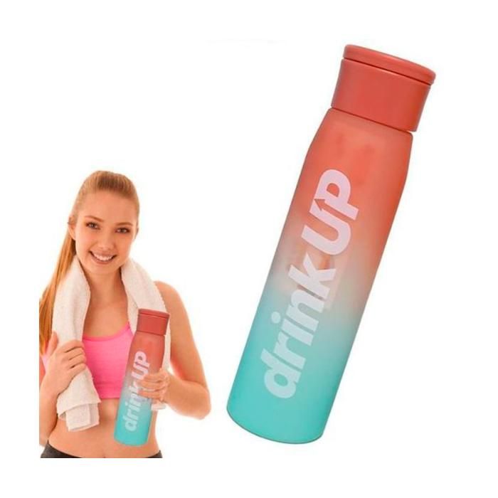 Bouteille d'eau de sport étanche avec paille et marquage du temps