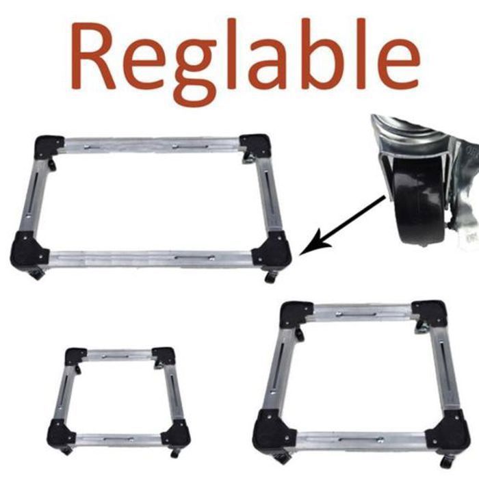 Support roulant extensible réglable  pour Machine à laver en alluminum