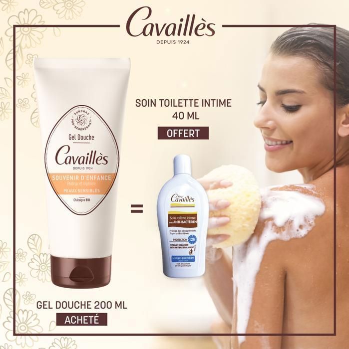 Gel douche - Rogé Cavaillès - Souvenir d'enfance - 200ml - Peaux sensibles - 90% d'ingrédients naturels
