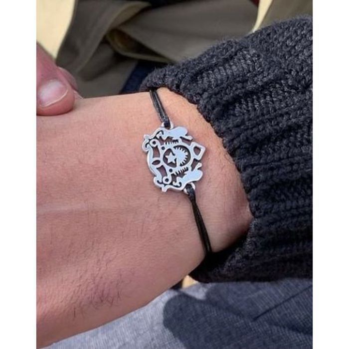 Bracelet trône noir argenté Élégant pour hommes et femmes