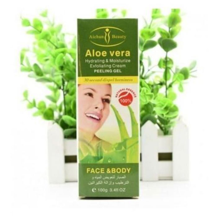 Aichun Beauty Aloe Vera Gel Exfoliant - Crème exfoliante Hydratante Nettoyant Visage et Corps