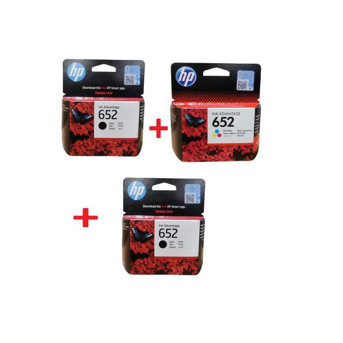 Hp Pack de 2 cartouches 652 noir + cartouche 652 couleur