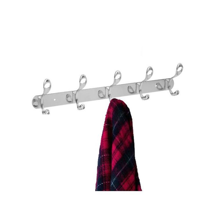 Patère murale - INOX - 10 crochets - Acier inoxydable - Design moderne - Rangement intérieur