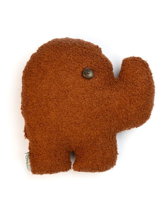 Coussin Eléphant Bouclette Terracotta