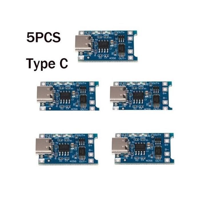 Carte de chargeur de batterie au Lithium , Type-C, 5V 3A 18650 TP4056, 5 pièces,