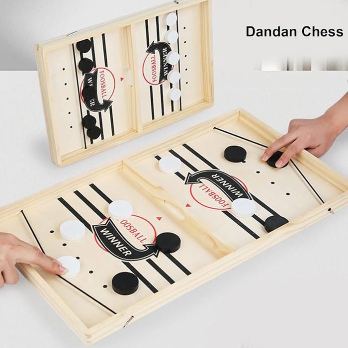 Jeu de hockey rapide en bois – Jeu interactif 2 en 1 pour parents, enfants, petits et grands