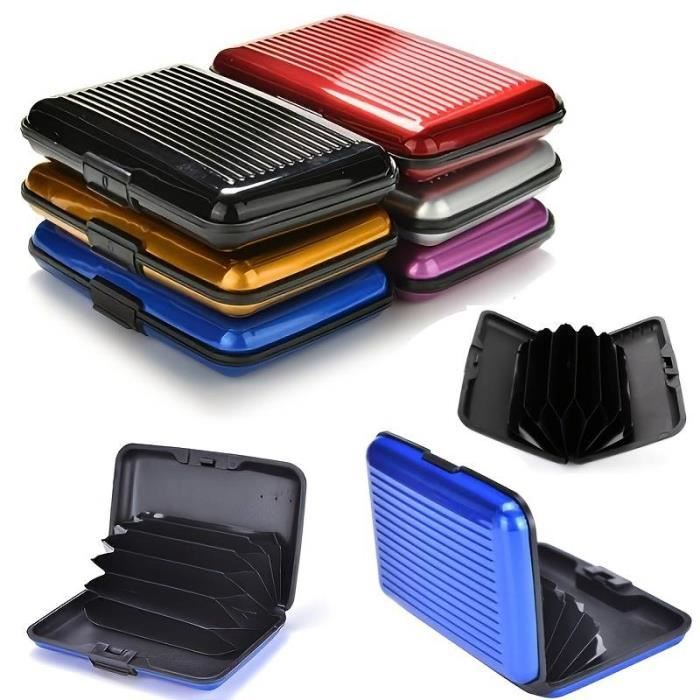 Etui carte de crédit - RFID - Noir - Aluminium - 11 x 7,5 x 2 cm - Mixte