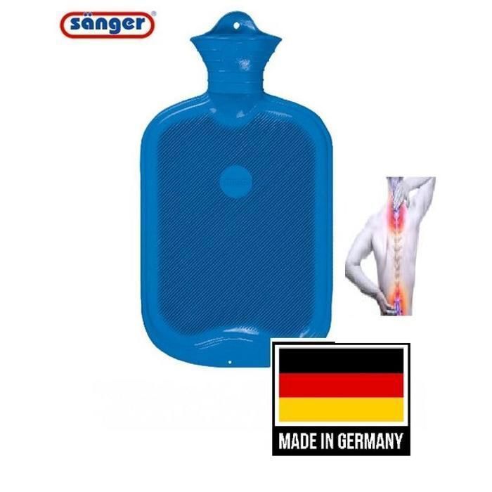 Bouillotte Caoutchouc naturel 2 Litres - Bleu