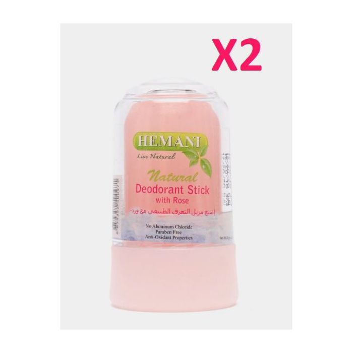 Hemani X 2 Déodorant Stick à la Rose et Alun Sans aluminium Chloride