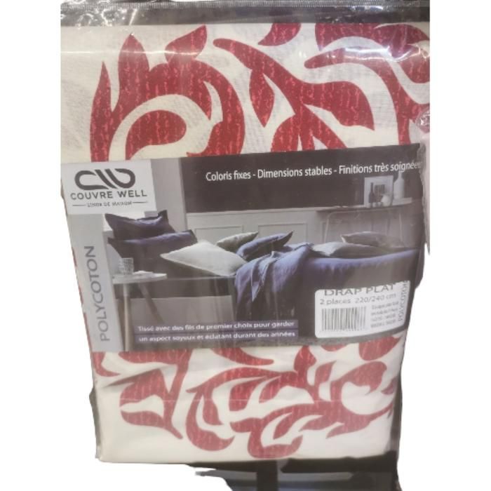 DRAP PLAT POLYCOTON IMPRIME 220/240