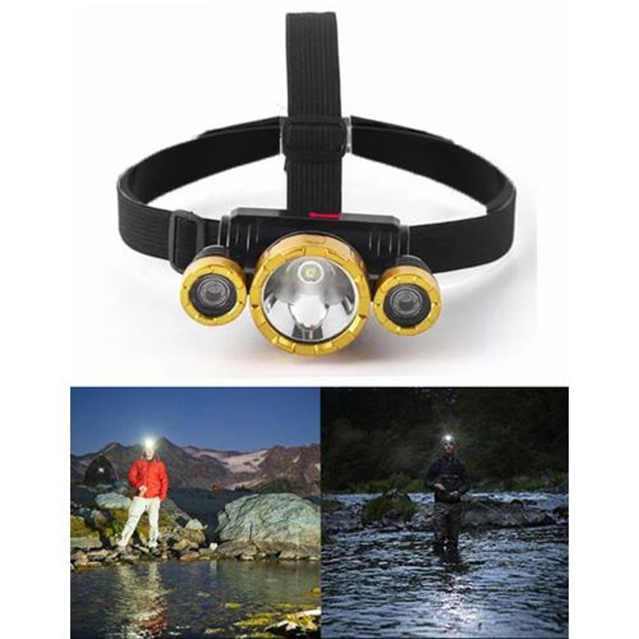Super lumineux LED phare 3 LED, lampe frontale puissance lampe de poche étanche,pour Camping pêche phare