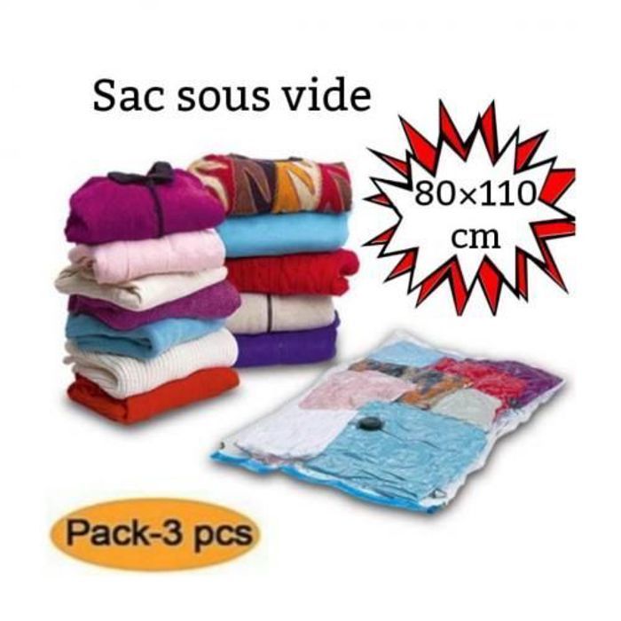 Pack de trois Sac de stockages compressés sous vide (80 x 110 cm)