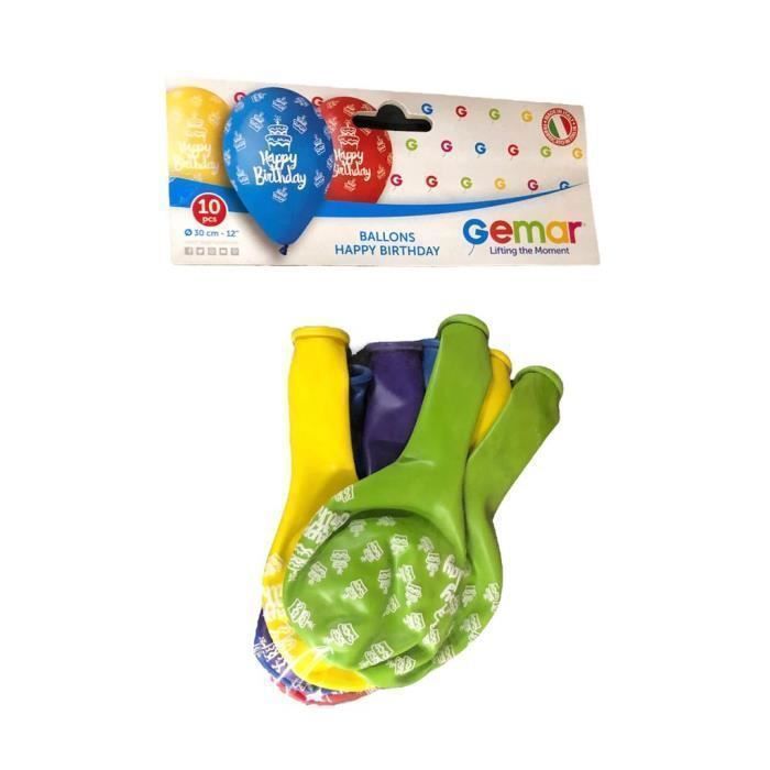 10 ballons "Happy Birthday"