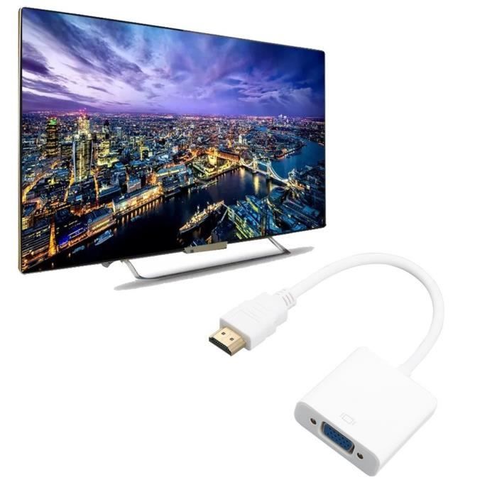 Adaptateur de convertisseur vidéo HDMI vers VGA portable Full HD 1080P VGA HDMI pour HDTV PC ordinateur portable