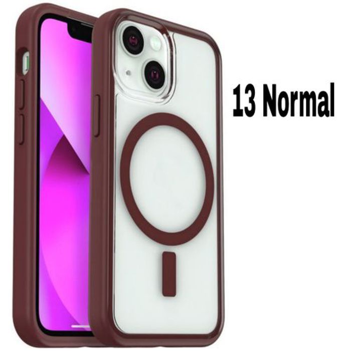 Pochette Iphone 13, Transparente Touch Confort,Wireless Marron