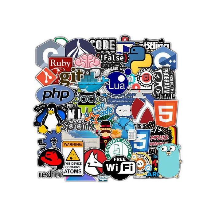 Stickers - IT - 50pcs - Multicolore - Waterproof - Durable
