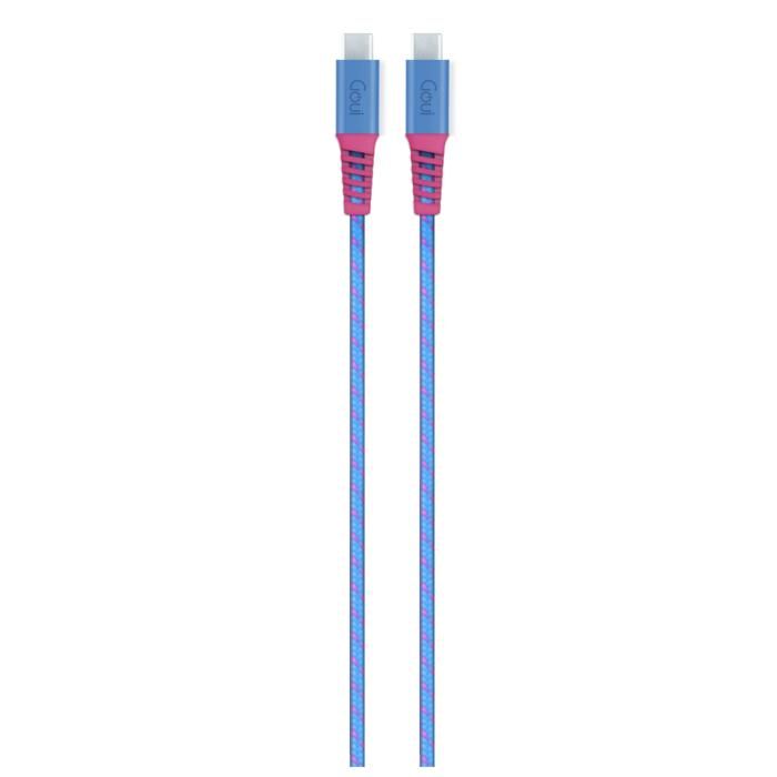 Goui Flex Câble Type C vers Type C (1,5 m) 60W - Bleu et Rose
