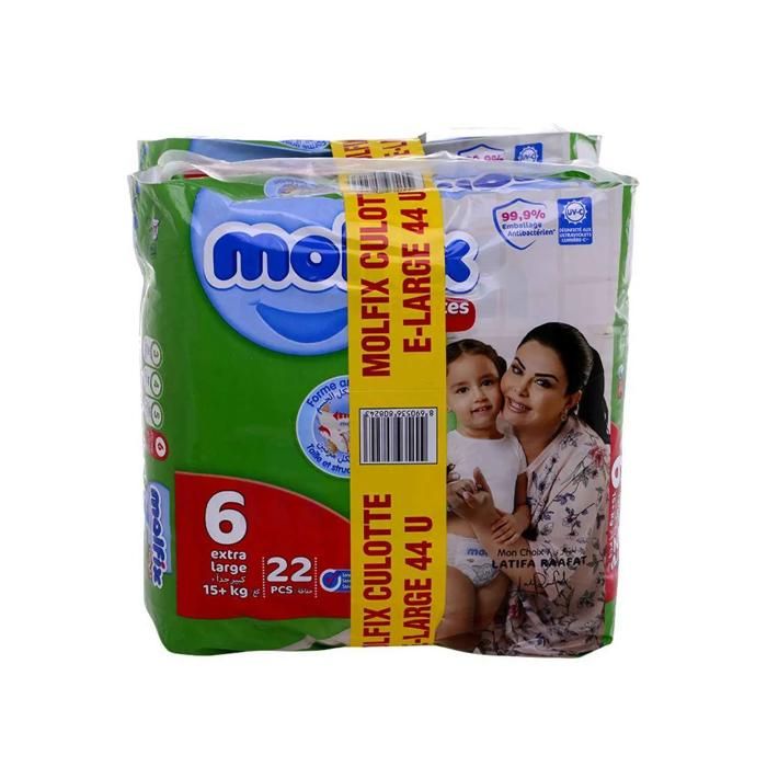 Couches-culottes jumbo Pack extra large taille 6 (15kg+) 2 x 22 unités - MOLFIX