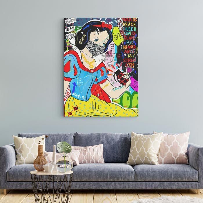 Tableau décoratif - LATMANIDECO - Blanche neige - 50x70cm - Bois massif - Contemporain