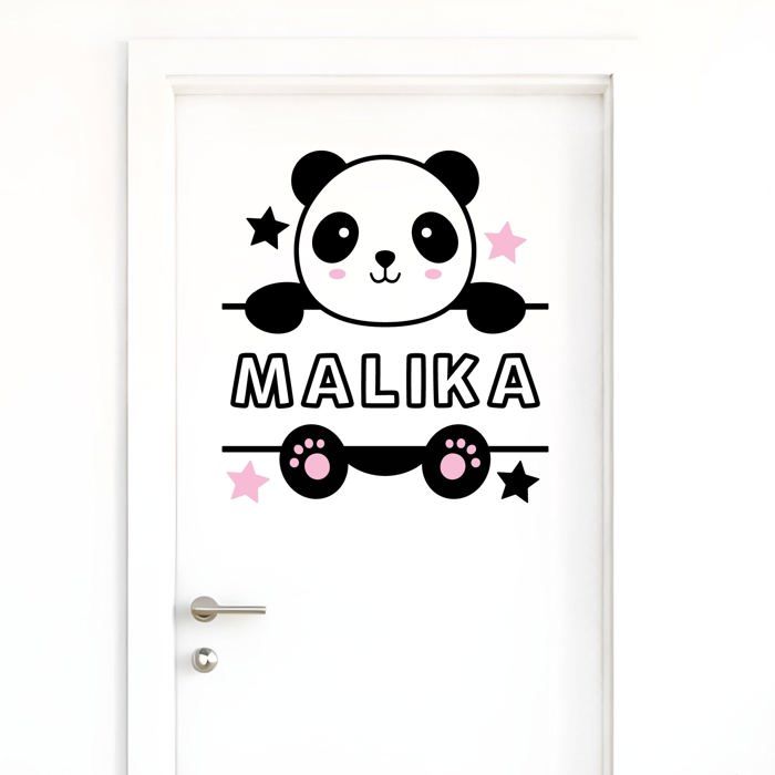 Stickers Muraux - PIXELOU - Prénoms Personnalisés - Animaux Panda - Décoration Chambre Enfant - Vinyle Premium