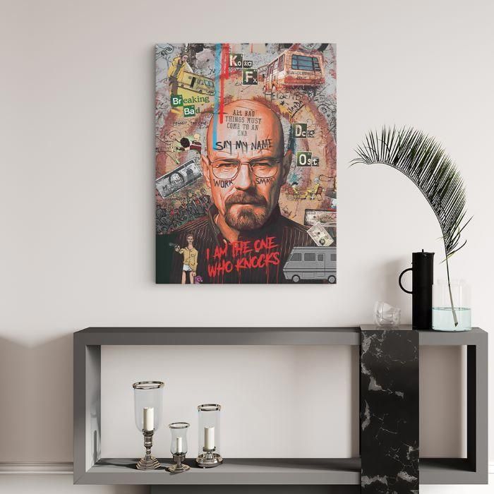 Tableau décoratif - LATMANIDECO - Breaking Bad - 50x70cm - Toile haute définition - Bois massif