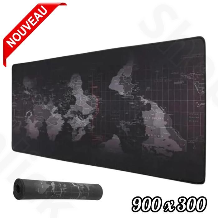 Tapis Gamer de souris de jeu 90x30 cm XXL-Large Carte du monde Antidérapant pour PC Portable