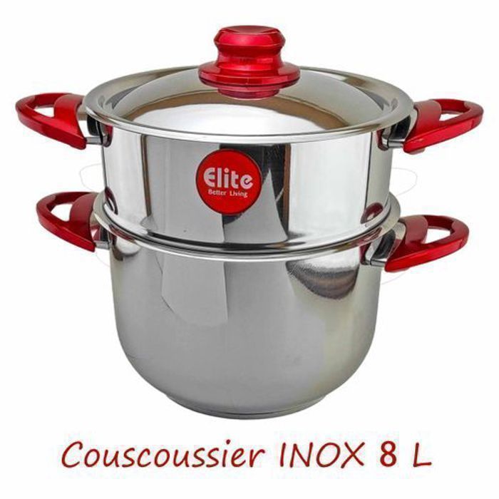 Couscoussier - Elite - 8 Litres - Inox - Pratique - Compatible tous feux