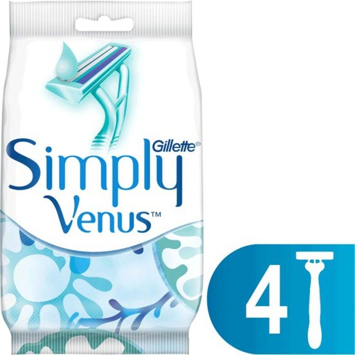 Rasoir Jetable Simply Venus - VENUS - 4 unités - 5 Lames - Bande lubrifiante