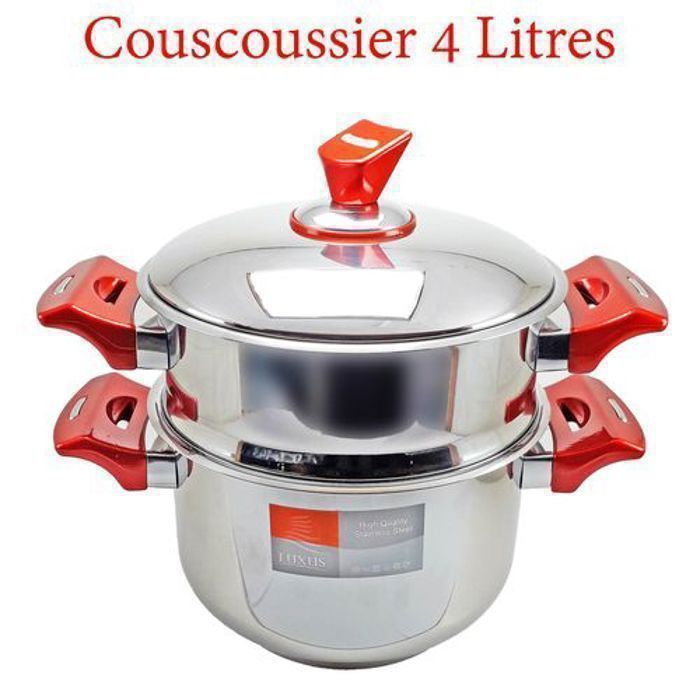 Couscoussier - Luxus - 4 L - Inox - Antiadhésif - Léger et Pratique