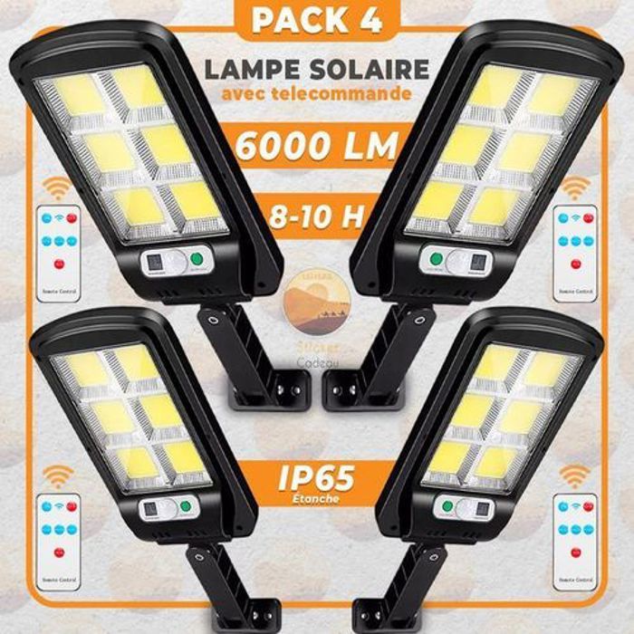 Projecteurs solaires - Non spécifié - Pack de 4 - Détecteur de mouvement - Télécommande - IP65
