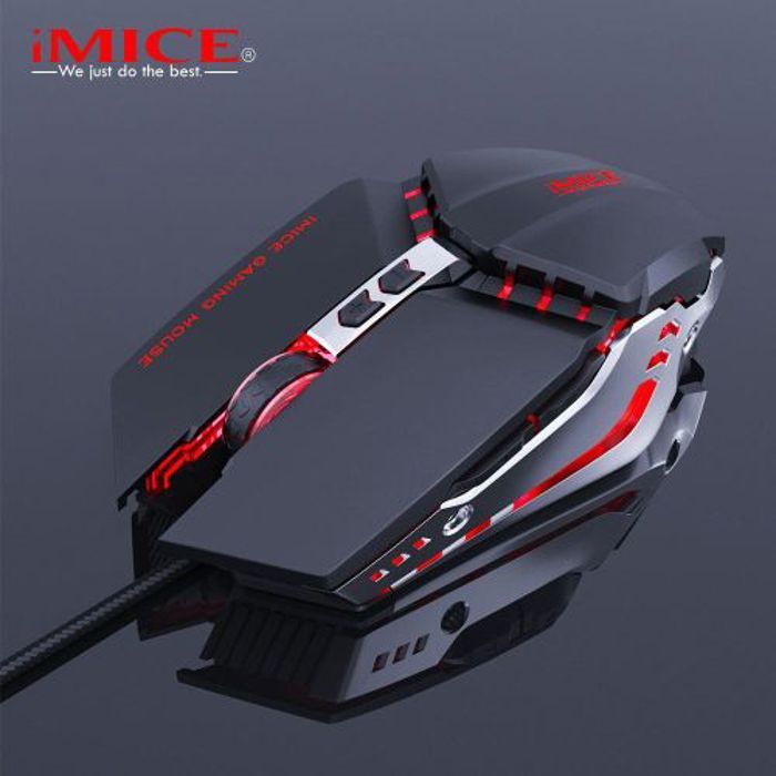 Souris de jeu - iMICE - T80 - 3200 DPI Réglable - 7 boutons - LED multicolore